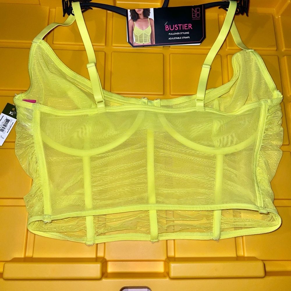 No Boundaries Women's Ruffle Mesh Bustier XL